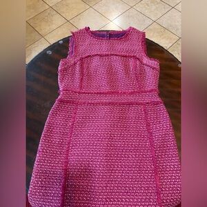 Tory Burch Pink Tweed Sleeveless Shift Dress